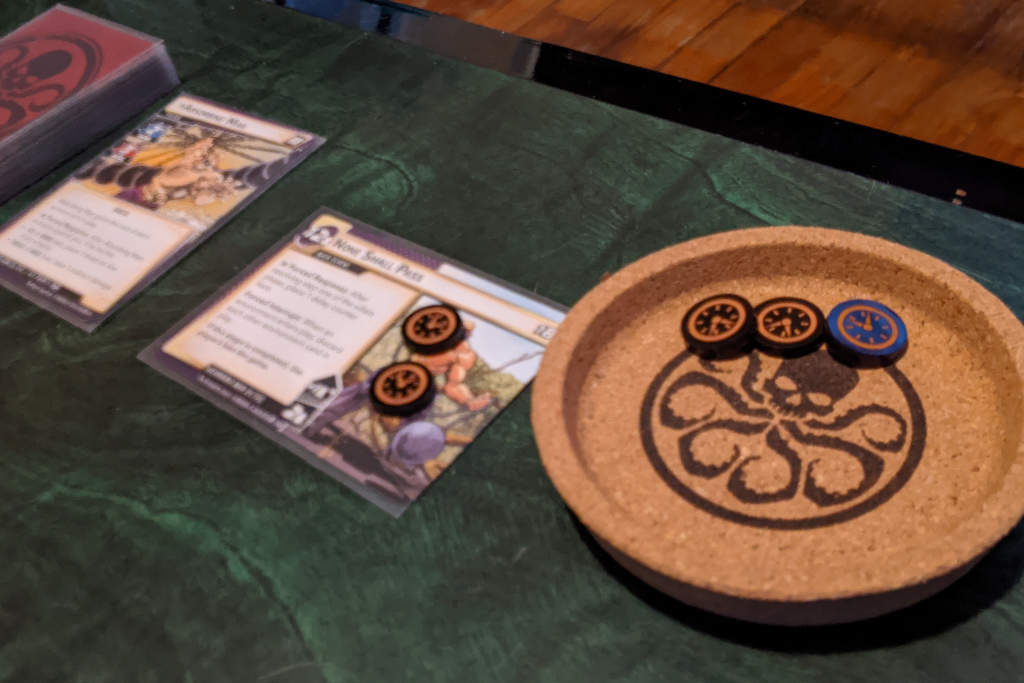 Token trays on the tabletop