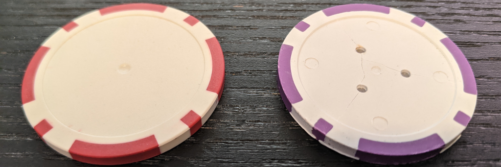 Blank poker chip comparison