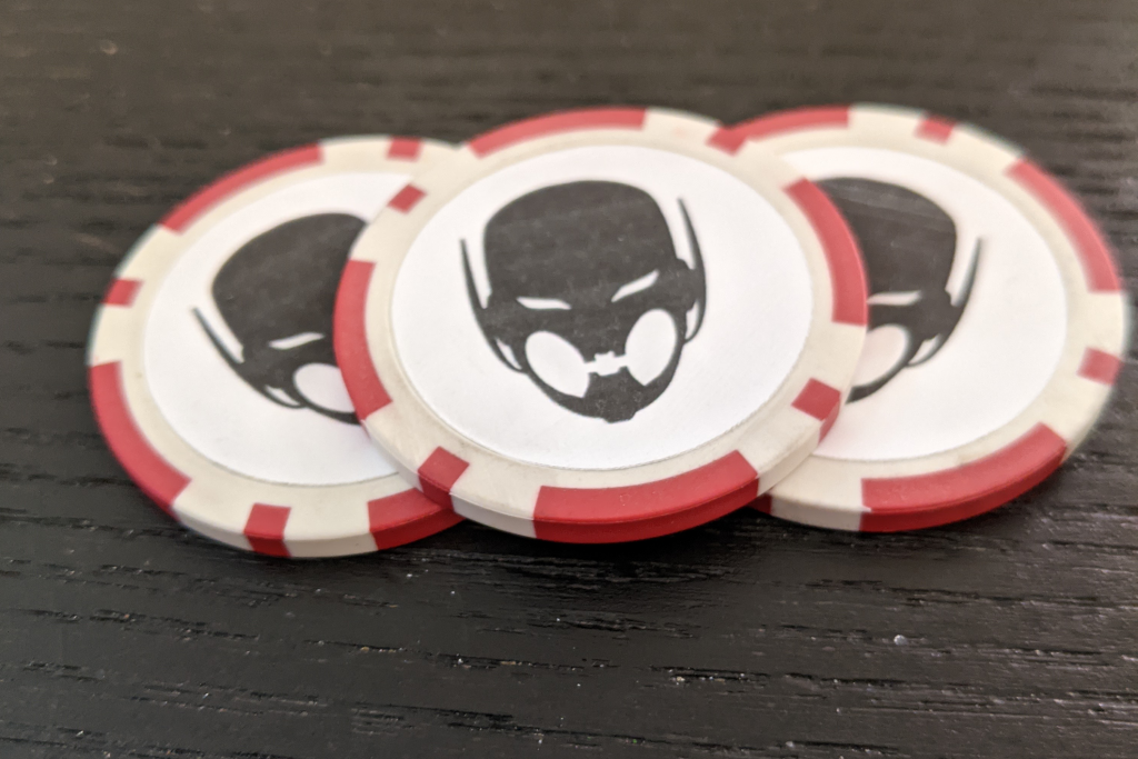 Finished Ultron Drone Poker Chip Tokens